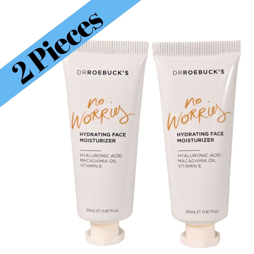 Lot of 2 Dr. Roebuck's No Worry Hydrating Face Moisturizer 2 X 20ml TRAVEL New
